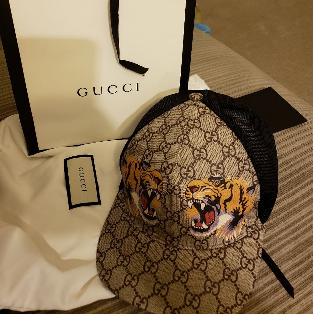 Gucci Tiger Canvas Baseball Cap XL